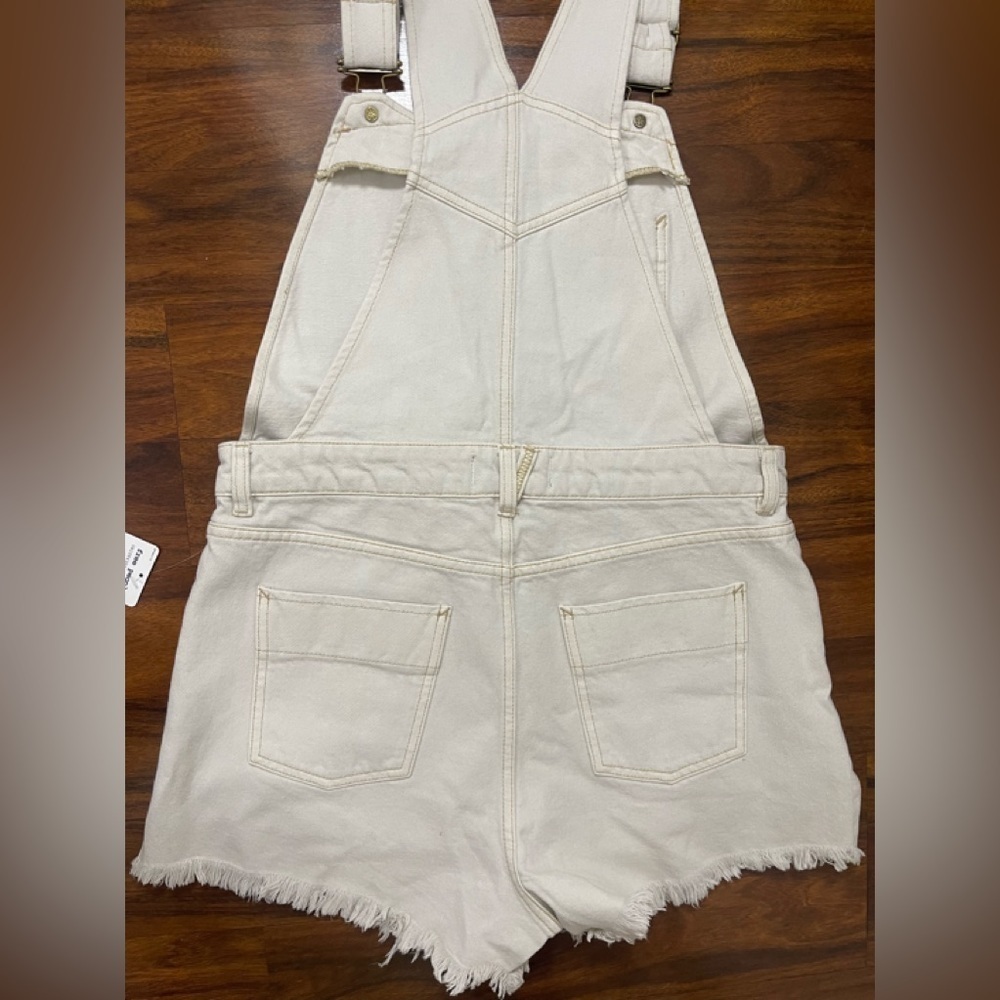 ☀️ Free People Sunkissed Denim Short Overalls | Ivory | NWT | Multiple Sizes☀️ F - Picture 8 of 8